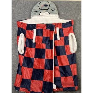 New England Patriots Wearable blanket Hoodie Sherpa Fleece OneSize checkered NFL